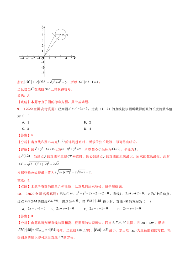 专题17直线与圆小题综合（教师卷）-十年（2015-2024）高考真题数学分项汇编（全国通用）_近10年高考真题汇编（必刷）_十年（2015-2024）高考数学真题分类汇编（全国通用）