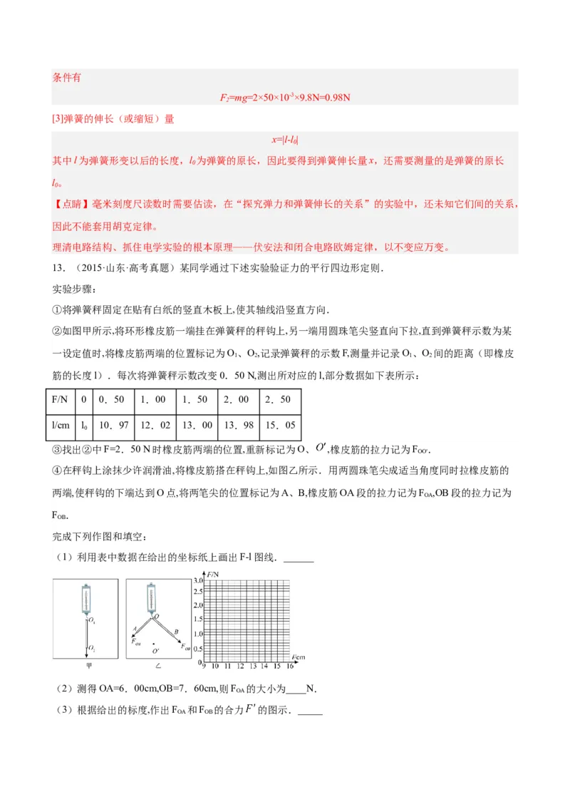 专题71实验二：力的平行四边形定则和测量动摩擦因数（解析卷）-十年（2014-2023）高考物理真题分项汇编（全国通用）_近10年高考真题汇编（必刷）
