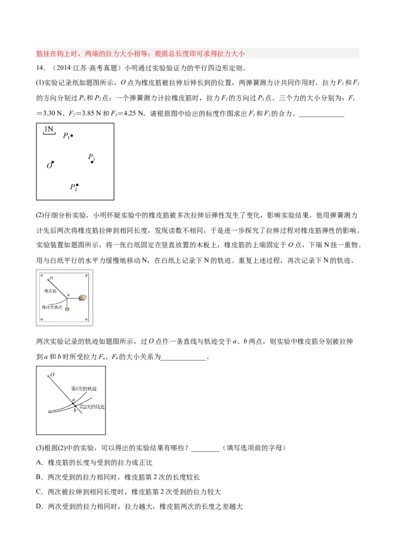 专题71实验二：力的平行四边形定则和测量动摩擦因数（解析卷）-十年（2014-2023）高考物理真题分项汇编（全国通用）_近10年高考真题汇编（必刷）