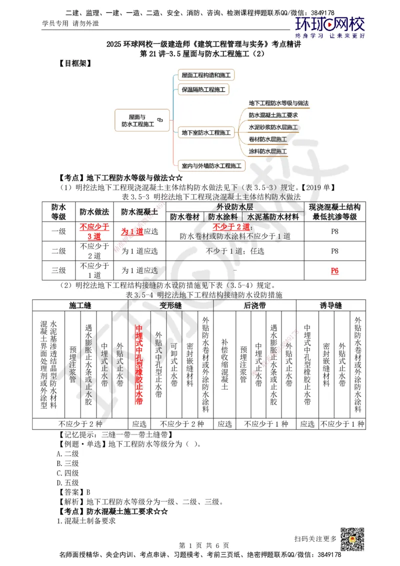 22.第21讲-35屋面与防水工程施工（2）_2026年一级建造师_2026年一建建筑_2025年一建建筑SVIP_02-基础精讲✿高端面授✿深度强化_马红
