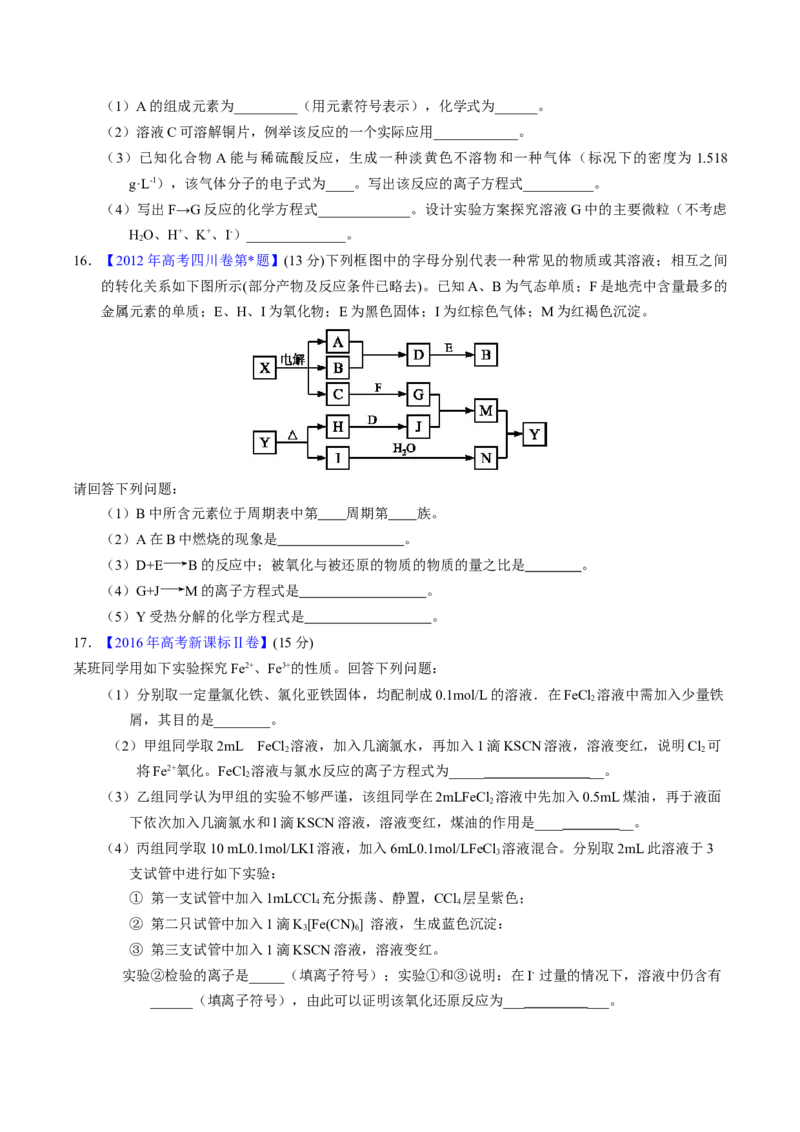 专题22金属有关的工艺流程（原卷卷）_近10年高考真题汇编（必刷）_十年（2014-2024）高考化学真题分项汇编（全国通用）_十年（2014-2023）高考化学真题分项汇编（全国通用）