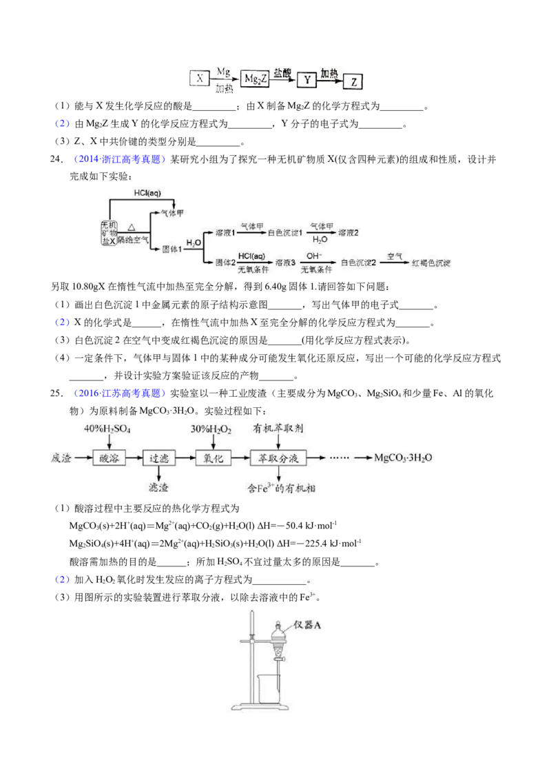 专题22金属有关的工艺流程（原卷卷）_近10年高考真题汇编（必刷）_十年（2014-2024）高考化学真题分项汇编（全国通用）_十年（2014-2023）高考化学真题分项汇编（全国通用）
