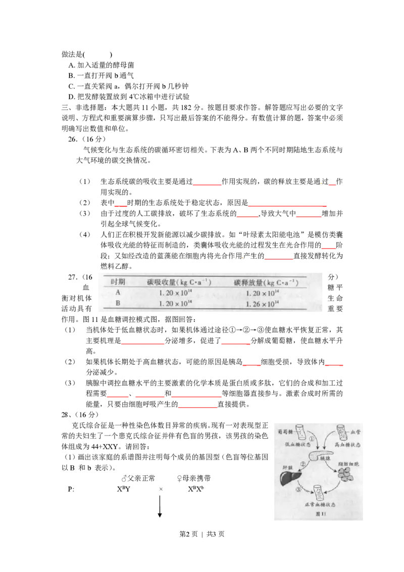 2010年高考生物试卷（广东）（空白卷）_生物历年高考真题_新&middot;PDF版2008-2025&middot;高考生物真题_生物（按年份分类）2008-2025_2010&middot;高考生物真题