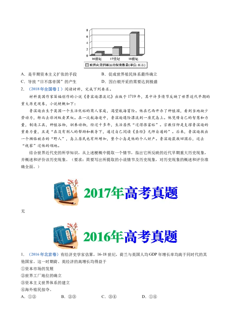 专题15世界殖民体系与亚非拉民族独立运动（学生卷）_近10年高考真题汇编（必刷）_十年（2014-2024）高考历史真题分项汇编（全国通用）