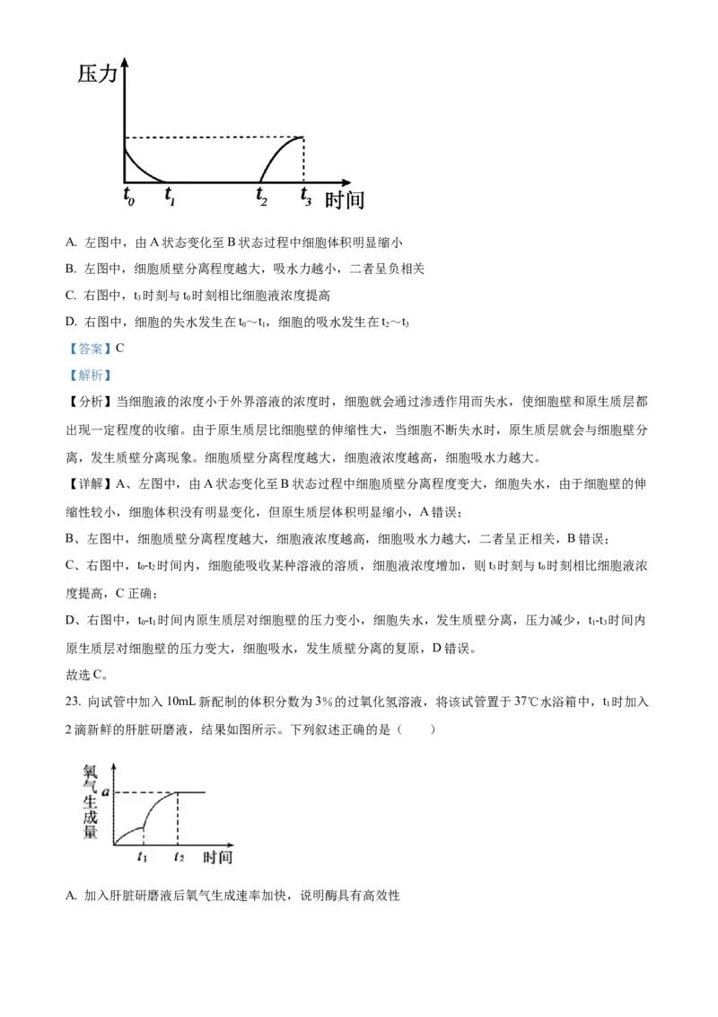 四川省成都外国语学校2023-2024学年高二上学期9月月考生物试题Word版含解析_2023年9月_029月合集_高二四川省成都外国语学校2023-2024学年高二上学期9月月考