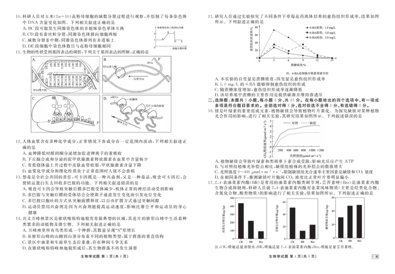 内蒙古衡水金卷2026届高三上学期12月阶段性自测生物(1)_2026年1月_260104内蒙古衡水金卷2026届高三上学期12月阶段性自测（全科）