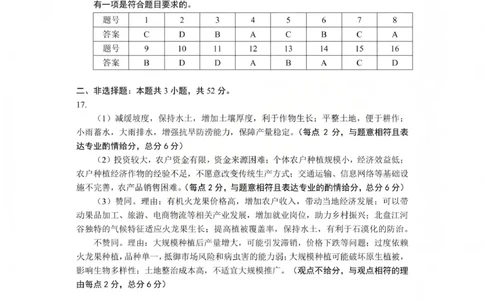 毕节市2026届高三年级高考第一次适应性考试地理答案(1)_2026年1月_260119贵州省毕节市2026届高三年级高考第一次适应性考试（毕节一诊）（全）