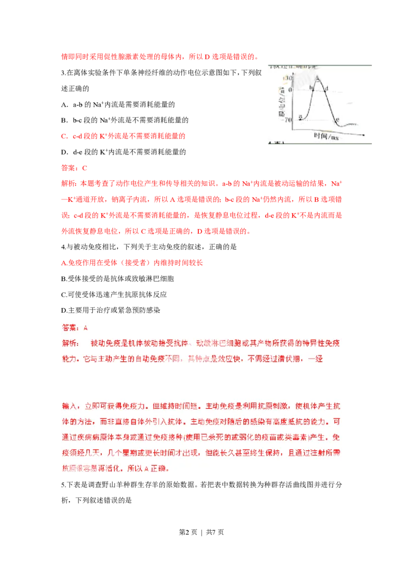 2011年高考生物试卷（浙江）（解析卷）_生物历年高考真题_新&middot;PDF版2008-2025&middot;高考生物真题_生物（按省份分类）2008-2025_2008-2025&middot;（浙江）生物高考真题