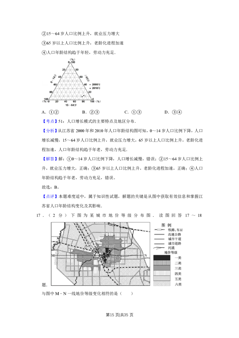 2011年高考地理试卷（江苏）（解析卷）_地理历年高考真题_新&middot;PDF版2008-2025&middot;高考地理真题_地理（按省份分类）2008-2025_2008-2025&middot;（江苏）地理高考真题