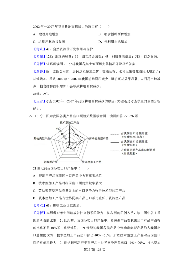 2011年高考地理试卷（江苏）（解析卷）_地理历年高考真题_新&middot;PDF版2008-2025&middot;高考地理真题_地理（按省份分类）2008-2025_2008-2025&middot;（江苏）地理高考真题