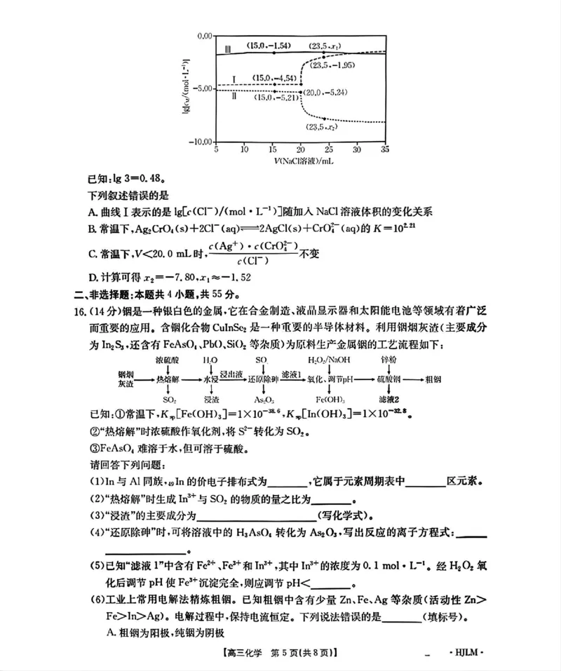 黑吉辽蒙金太阳2026届高三9月开学联考（HJLM）化学_2025年9月_250911黑吉辽蒙金太阳2026届高三9月开学联考（26-1002C）（全科）