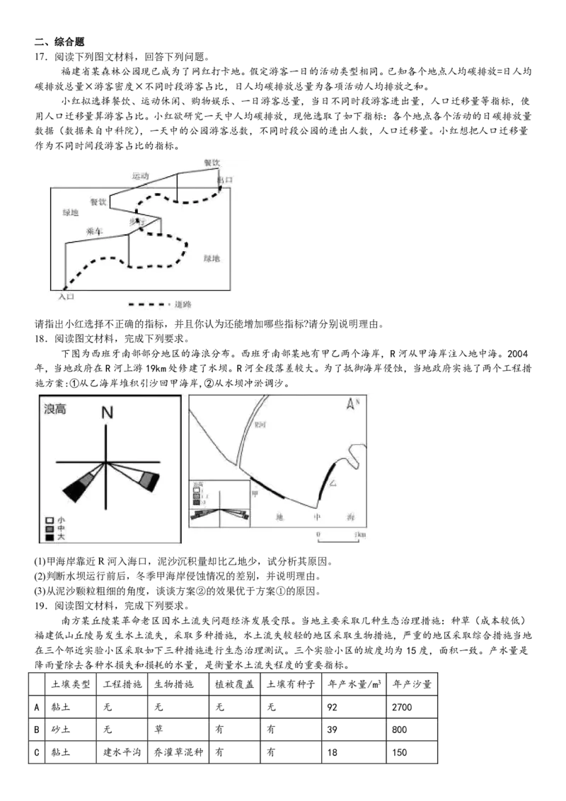 福建地理-试题-p_近10年高考真题汇编（必刷）_2024年高考真题_高考真题（截止6.29）_其他地方卷（目前搜集不完整）_福建卷（地）