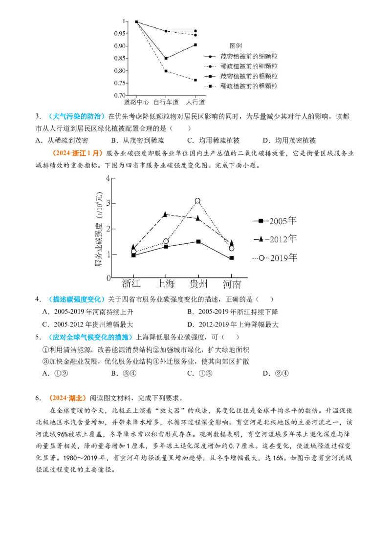 专题14资源、环境与国家安全2024年高考真题和模拟题地理分类汇编（学生卷）_近10年高考真题汇编（必刷）_十年（2014-2024）高考地理真题分项汇编（全国通用）