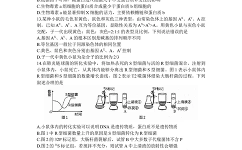 山东省部分学校2024届高三上学期十月联考生物试题(1)_2023年10月_0210月合集_2024届山东省金太阳高三上学期十月联考（金太阳24-12C）_2024届山东省部分学校高三上学期十月联考生物试题