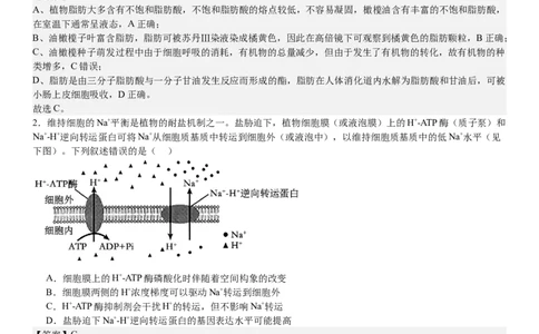 甘肃生物-答案-p_近10年高考真题汇编（必刷）_2024年高考真题_高考真题（截止6.29）_其他地方卷（目前搜集不完整）_甘肃卷（物、化、生、地）