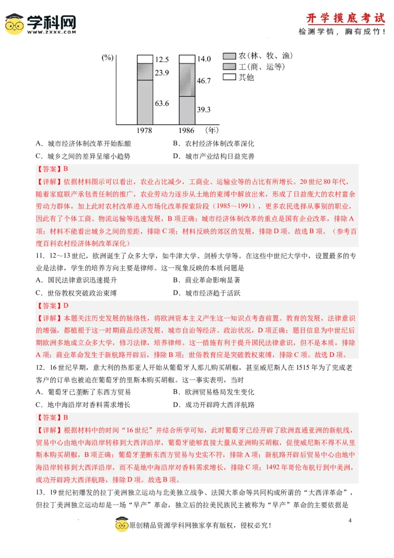 历史-2024届新高三开学摸底考试卷（山东专用）（解析版）_2024届新高三开学摸底考试卷_历史-2024届新高三开学摸底考试卷_历史-2024届新高三开学摸底考试卷（山东专用）