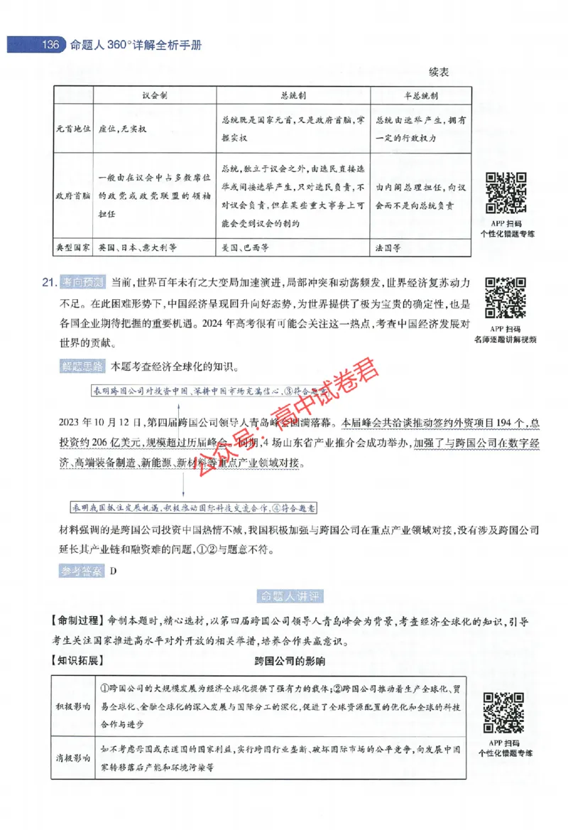 天星教育2024年高考临考预测押题密卷新教材全国版文科卷命题人360度详解全息手册_1_2024高考押题卷_12024天星全系列_@@@天星临考押题密卷汇总重复