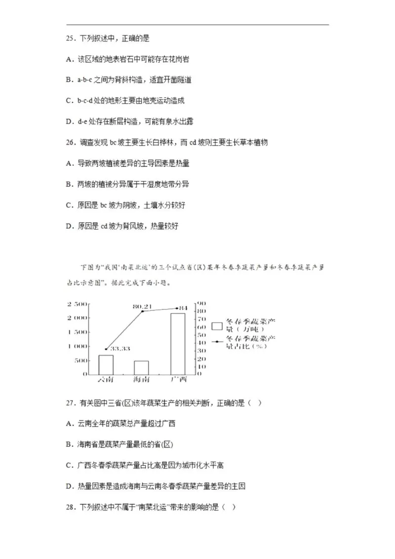 乌鲁木齐101中高三上(8月月考)-地理试题+答案(1)_2023年9月_029月合集_2024届新疆乌鲁木齐市第101中学高三上学期8月月考