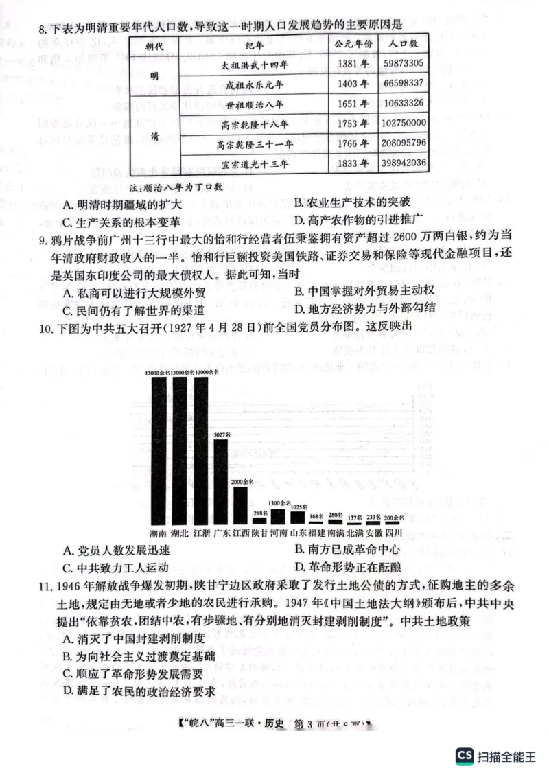 2024届安徽省皖南八校高三上学期第一次大联考历史试题(1)_2023年10月_0210月合集_2024届安徽省皖南八校高三上学期第一次大联考_安徽省皖南八校2024届高三上学期第一次大联考历史