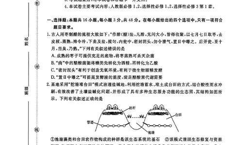 河南省2025-2026学年上高三第四次联考生物试卷(1)_2026年1月_260111河南省金太阳2025-2026学年上高三第四次联考（全科）_河南省金太阳2025-2026学年上高三第四次联考生物