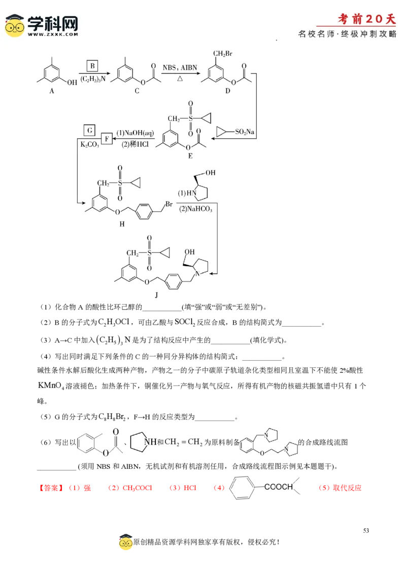 化学（一）-2024年高考考前20天终极冲刺攻略_2024高考押题卷_62024学科网全系列_20学科网高考考前终极攻略_化学-2024年高考考前20天终极冲刺攻略