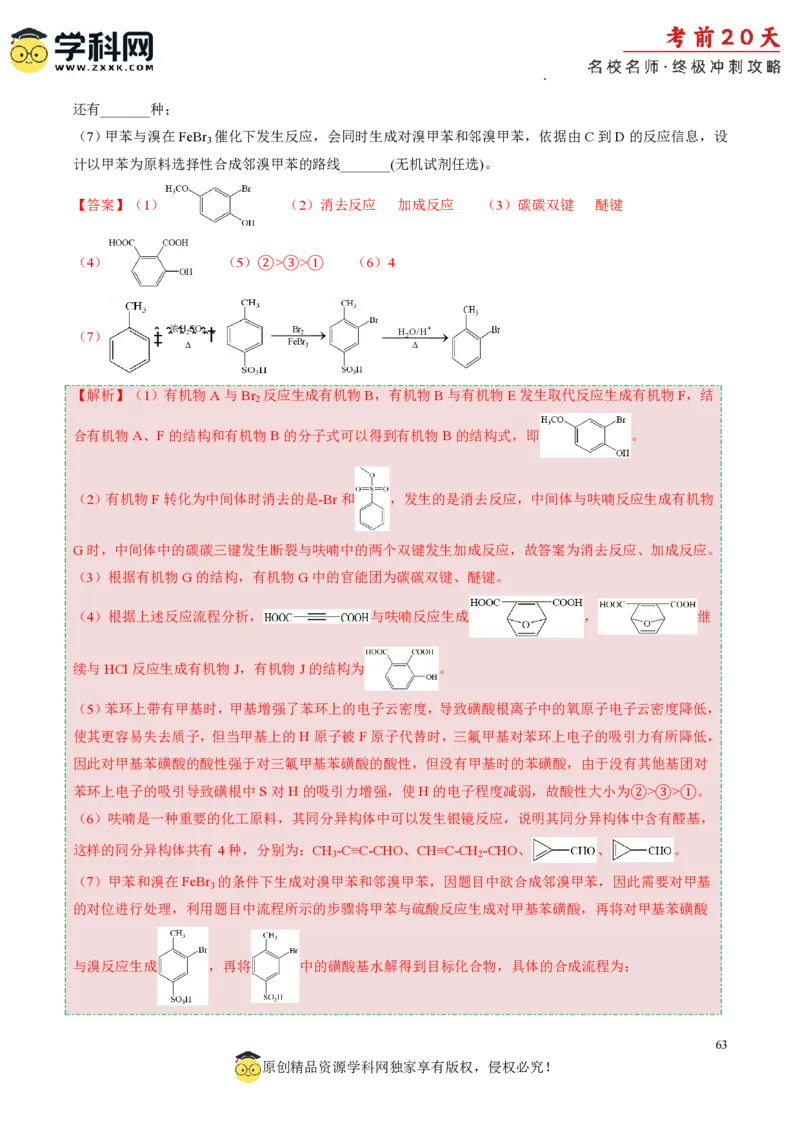 化学（一）-2024年高考考前20天终极冲刺攻略_2024高考押题卷_62024学科网全系列_20学科网高考考前终极攻略_化学-2024年高考考前20天终极冲刺攻略