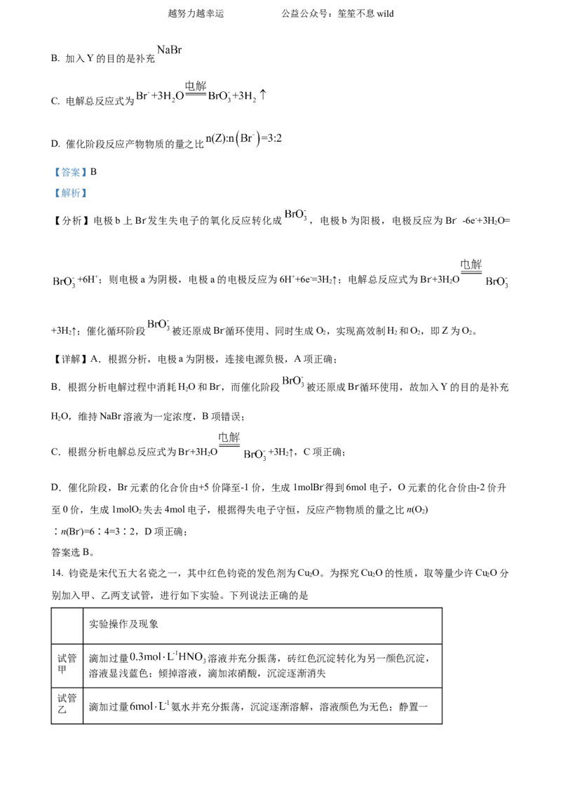 精品解析：2024年高考真题山东卷化学试题（解析版）_高考真题全网收集_化学_2024年新高考山东卷化学高考真题解析（参考版）
