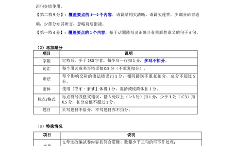 高三日语作文评分标准（2026届新高三开学联考）_2025年8月_250805广东衡水金卷2026届新高三开学联考_广东省衡水金卷2025-2026学年高三上学期开学联考日语试题