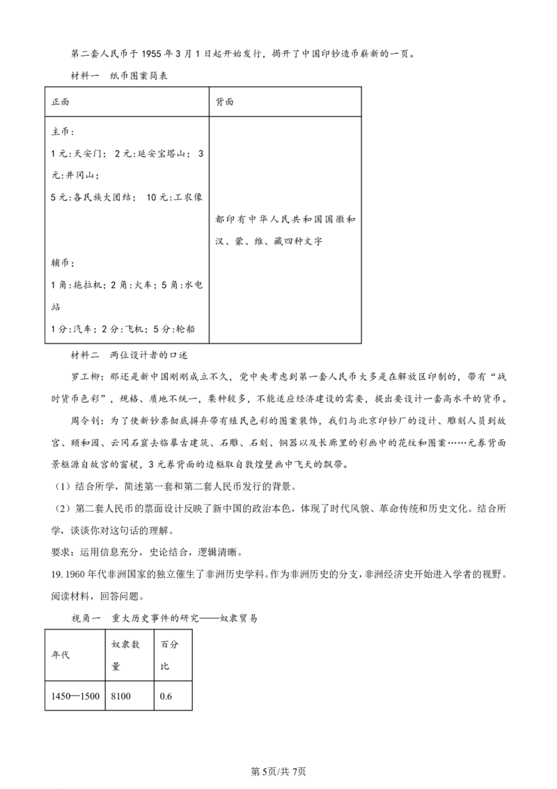 广东省深圳市罗湖区部分学校2023-2024学年高三上学期开学模拟考试（质量检测一）历史(1)_2023年8月_028月合集