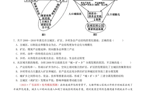 专题16城市、产业与区域发展-学易金卷：2023年高考真题和模拟题地理分项汇编（原卷卷）_近10年高考真题汇编（必刷）_十年（2014-2024）高考地理真题分项汇编（全国通用）
