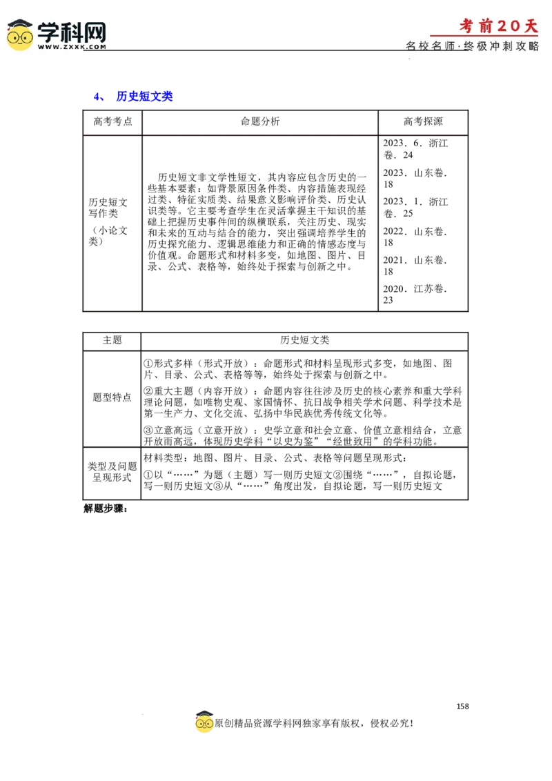 历史（三）-2024年高考考前20天终极冲刺攻略_2024高考押题卷_62024学科网全系列_21学科网高考考前终极攻略_历史-2024年高考考前20天终极冲刺攻略
