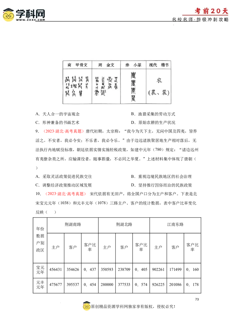 历史（三）-2024年高考考前20天终极冲刺攻略_2024高考押题卷_62024学科网全系列_21学科网高考考前终极攻略_历史-2024年高考考前20天终极冲刺攻略