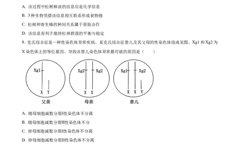 2024年新课标广东卷高考生物真题试卷（原卷版）_高考真题全网收集_生物学_2024年新高考广东卷生物高考真题解析（参考版）
