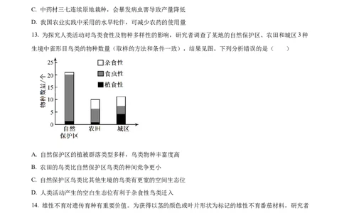 2024年新课标广东卷高考生物真题试卷（原卷版）_高考真题全网收集_生物学_2024年新高考广东卷生物高考真题解析（参考版）