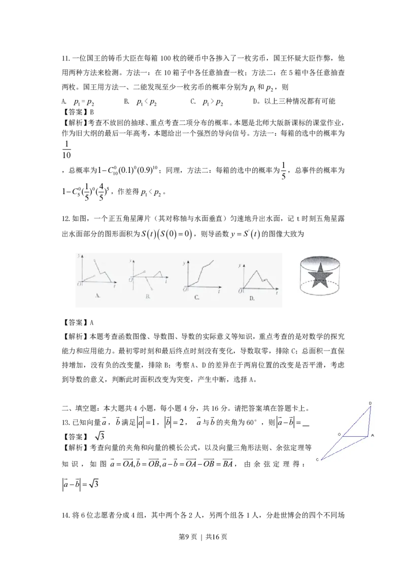 2010年高考数学试卷（理）（江西）（解析卷）_数学历年高考真题_新&middot;PDF版2008-2025&middot;高考数学真题_数学（按省份分类）2008-2025_2008-2025&middot;（江西）数学高考真题