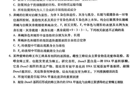 贵州省贵阳第一中学2025届高考适应性月考卷（八）生物_2025年5月_250529贵州省贵阳第一中学2025届高考适应性月考卷（八）（全科）