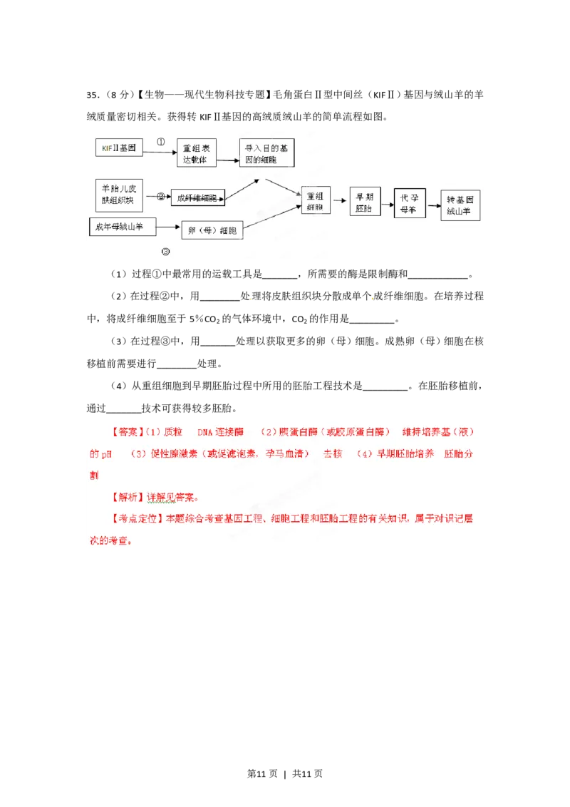 2012年高考生物试卷（山东）（解析卷）_生物历年高考真题_新&middot;PDF版2008-2025&middot;高考生物真题_生物（按省份分类）2008-2025_2008-2025&middot;（山东）生物高考真题