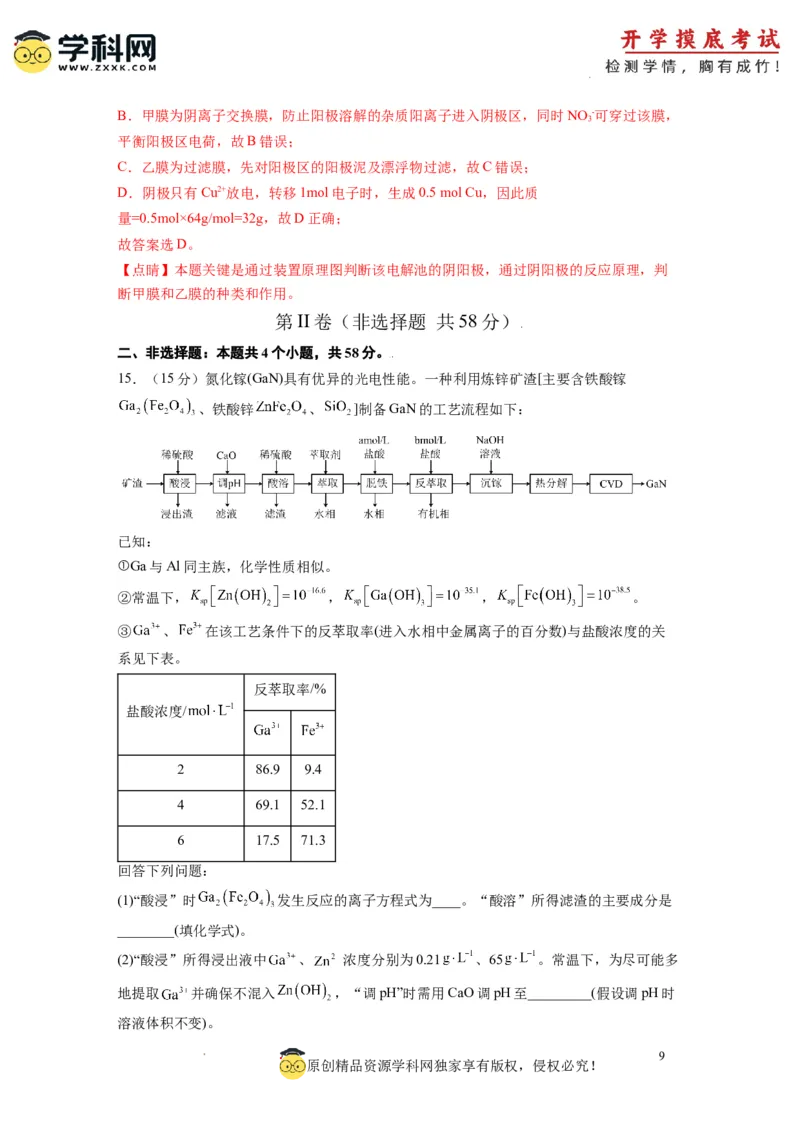 化学-2024届新高三开学摸底考试卷（全国通用，新教材）02（解析版）_2024届新高三开学摸底考试卷_化学-2024届新高三开学摸底考试卷