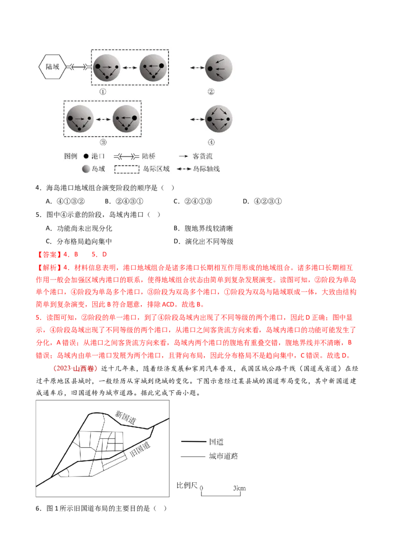 专题12交通运输布局与区域发展-十年（2014-2023）高考地理真题分项汇编（解析卷）_近10年高考真题汇编（必刷）_十年（2014-2024）高考地理真题分项汇编（全国通用）