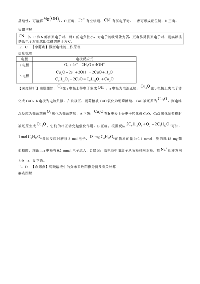 2024年新课标卷理综化学高考真题文档版（参考版）_2024年高考真题卷_课标卷（适用地区云南、河南、新疆、山西）