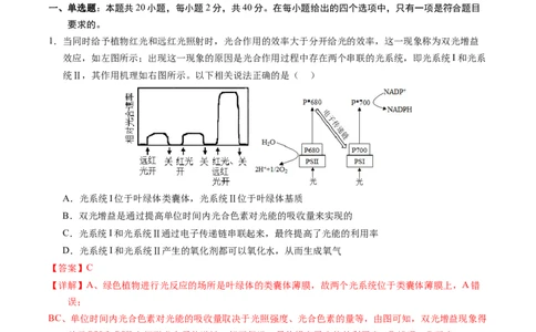 生物-2024届新高三开学摸底考试卷（新教材专用）01(解析版)_2024届新高三开学摸底考试卷_生物-2024届新高三开学摸底考试卷_生物-2024届新高三开学摸底考试卷（全国通用，新教材）01