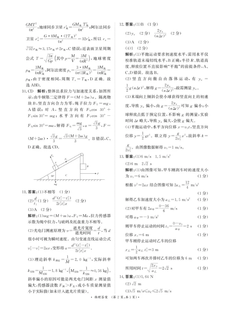 青桐鸣10月16-17日高三联考物理答案_2025年10月_251019河南省青桐鸣大联考2025-2026学年高三上学期10月联考_河南省青桐鸣大联考2025-2026学年高三上学期10月联考物理试卷（含答案）
