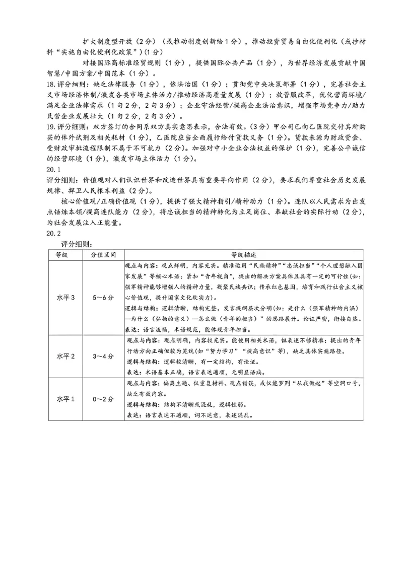 政治答案-四川省&ldquo;元三维大联考&rdquo;2023级高三第二次诊断考试(1)_2026年1月_260124（绵阳二诊B）四川省&ldquo;元三维大联考&rdquo;2023级高三第二次诊断考试（全科）