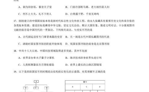 备战2024年高考历史模拟卷04（浙江专用）（考试版）_2024高考押题卷_92024赢在高考全系列_（通用版）2024《赢在高考&middot;黄金预测卷》（九科全）各八套