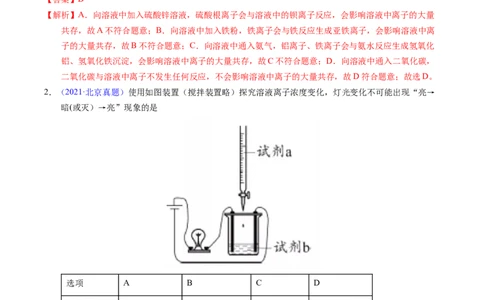 专题12离子反应与离子检验（解析卷）_近10年高考真题汇编（必刷）_十年（2014-2024）高考化学真题分项汇编（全国通用）_十年（2014-2023）高考化学真题分项汇编（全国通用）