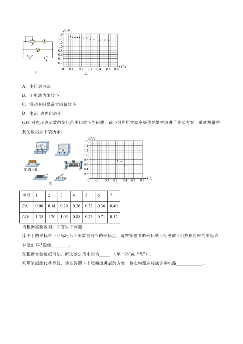 专题79实验十：测量电动势和内电阻（解析卷）-十年（2014-2023）高考物理真题分项汇编（全国通用）_近10年高考真题汇编（必刷）_十年（2014-2024）高考物理真题分项汇编（全国通用）