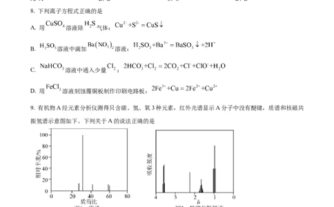 精品解析：2024年6月高考真题浙江卷化学试题（原卷版）_高考真题全网收集_化学_2024年新高考6月浙江化学高考真题解析（参考版）