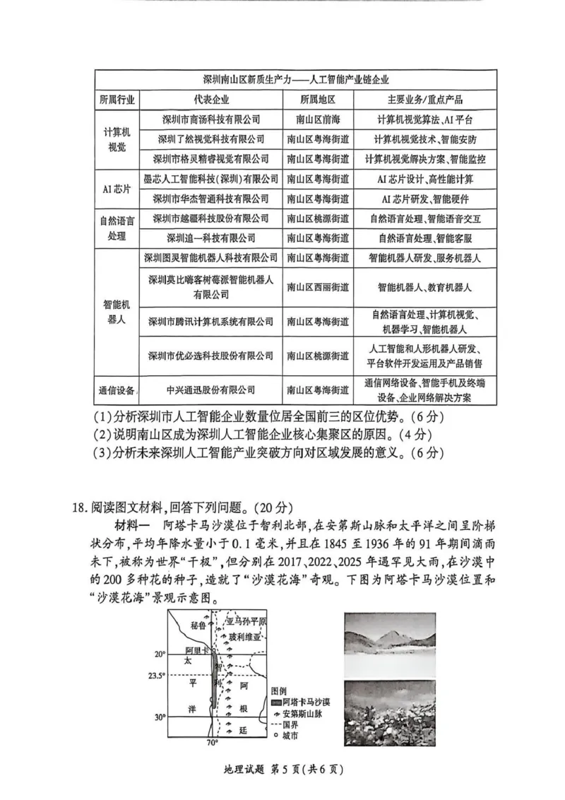 NT名校联合体2025-2026学年高三上学期1月月考地理(1)_2026年1月_260115河北省NT名校联合体2025-2026学年高三上学期1月月考（全科）