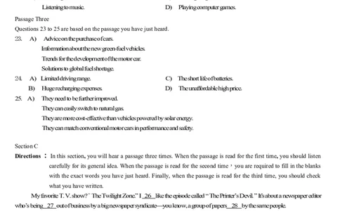 2015年6月大学英语四级真题（三）_英语四六级整合_英语四六级真题版本二此版为主此文件夹会持续更新_四级真题_1.四级真题+答案解析+听力音频(1989-2025)_2015年_2015年06月CET4