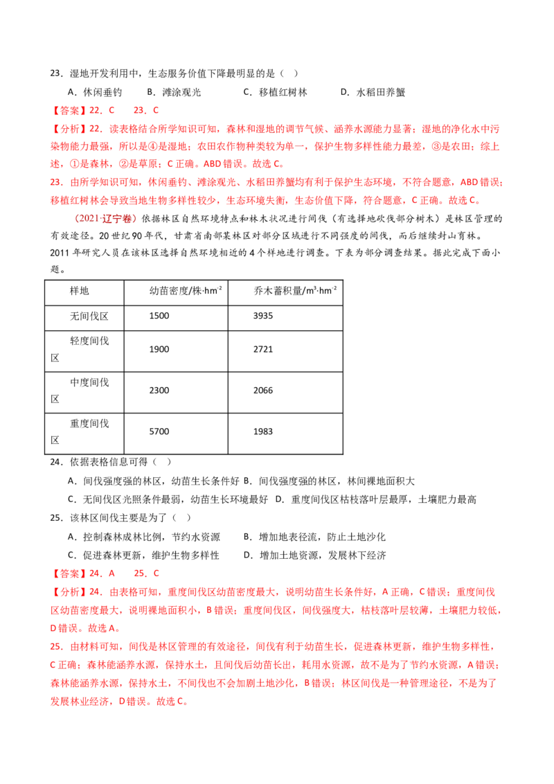 专题14区域和区域发展-十年（2014-2023）高考地理真题分项汇编（解析卷）_近10年高考真题汇编（必刷）_十年（2014-2024）高考地理真题分项汇编（全国通用）